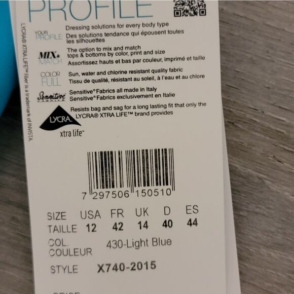 Gottex Tutti Frutti Tourqupise V-Neck Center Shirred One Piece Swimsuit size 12 - Picture 3 of 11